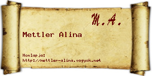 Mettler Alina névjegykártya